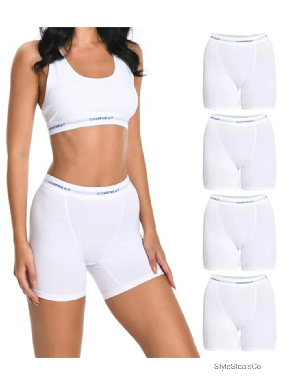 Cotton Spandex Boyshorts 4-Pack High Rise Stretchy Underwear
